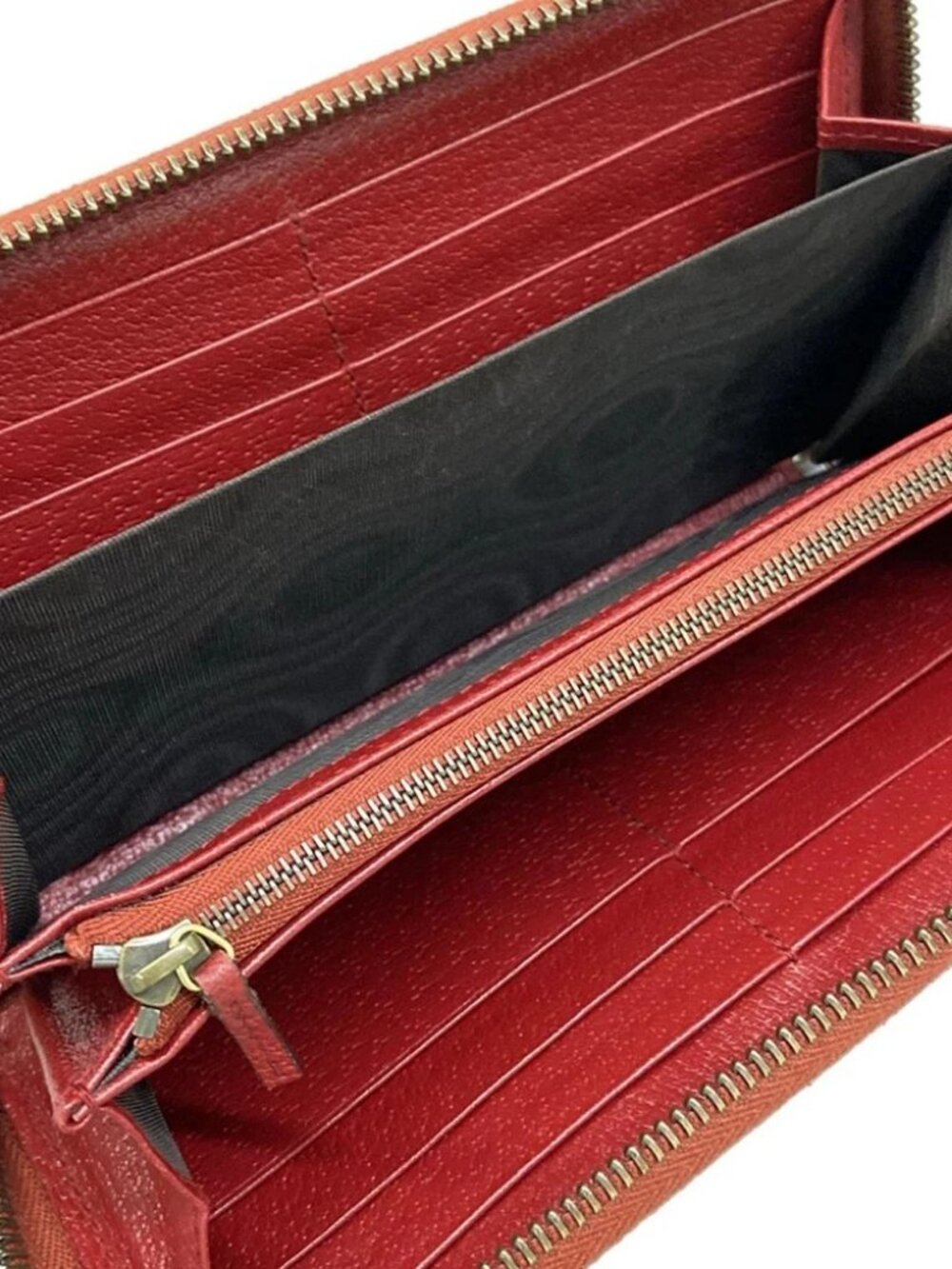GUCCI Queen Margaret 476069 Dark Brown Red Multi PVC Leather Long Wallet - Picture 11 of 12